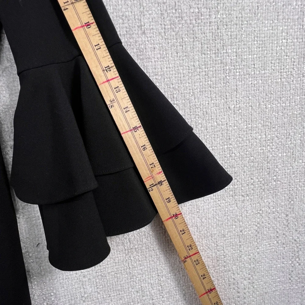 Calvin Klein Black Tiered Ruffle Bell Sleeve Sheath Dress Size 4 CD8C117C